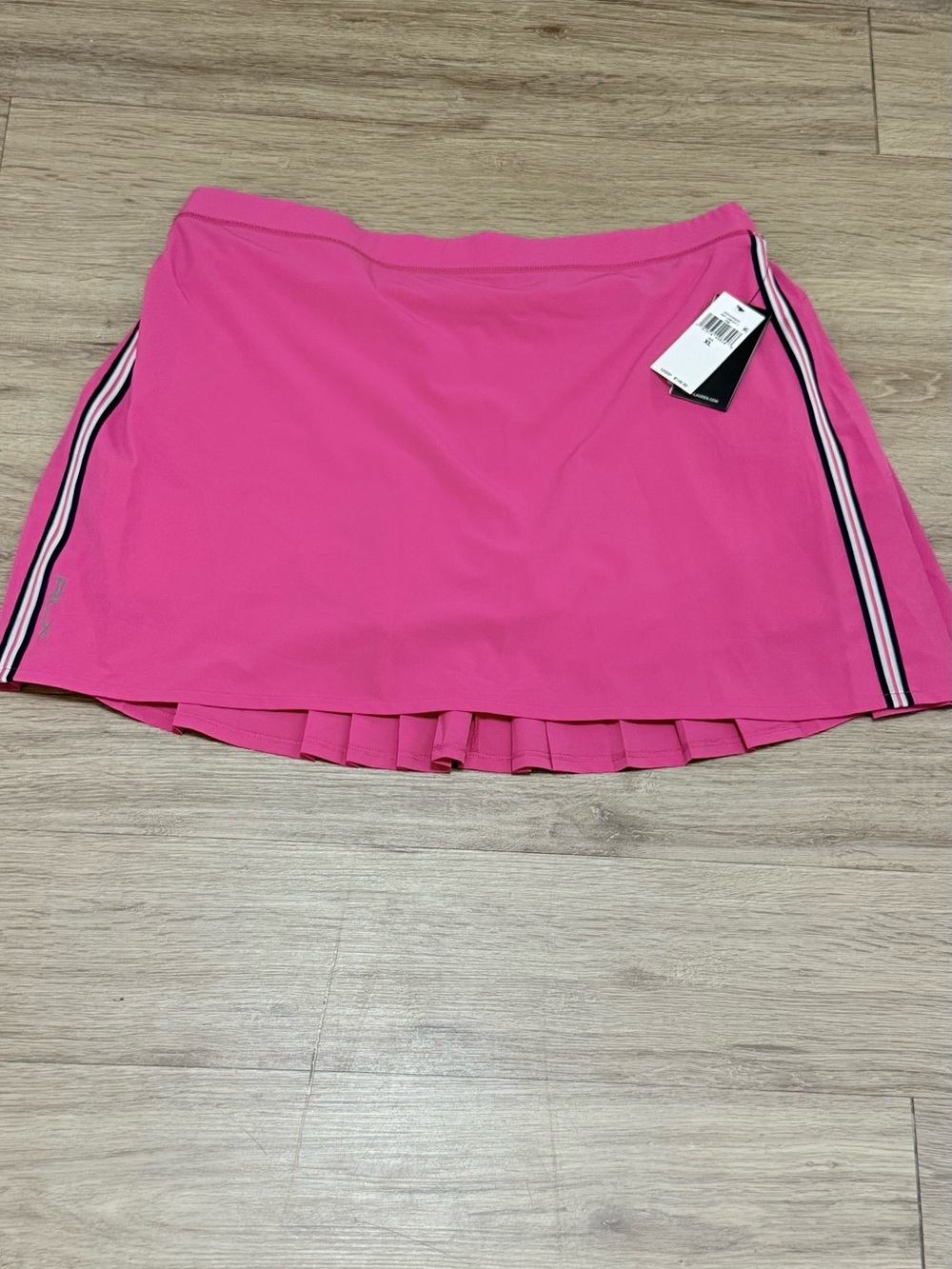 Ralph Lauren Hot Pink Pleated Tennis Skirt with Side Stripes